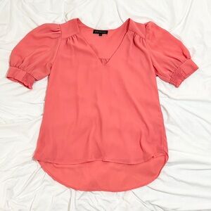 Gibson Coral Puff Sleeve Blouse